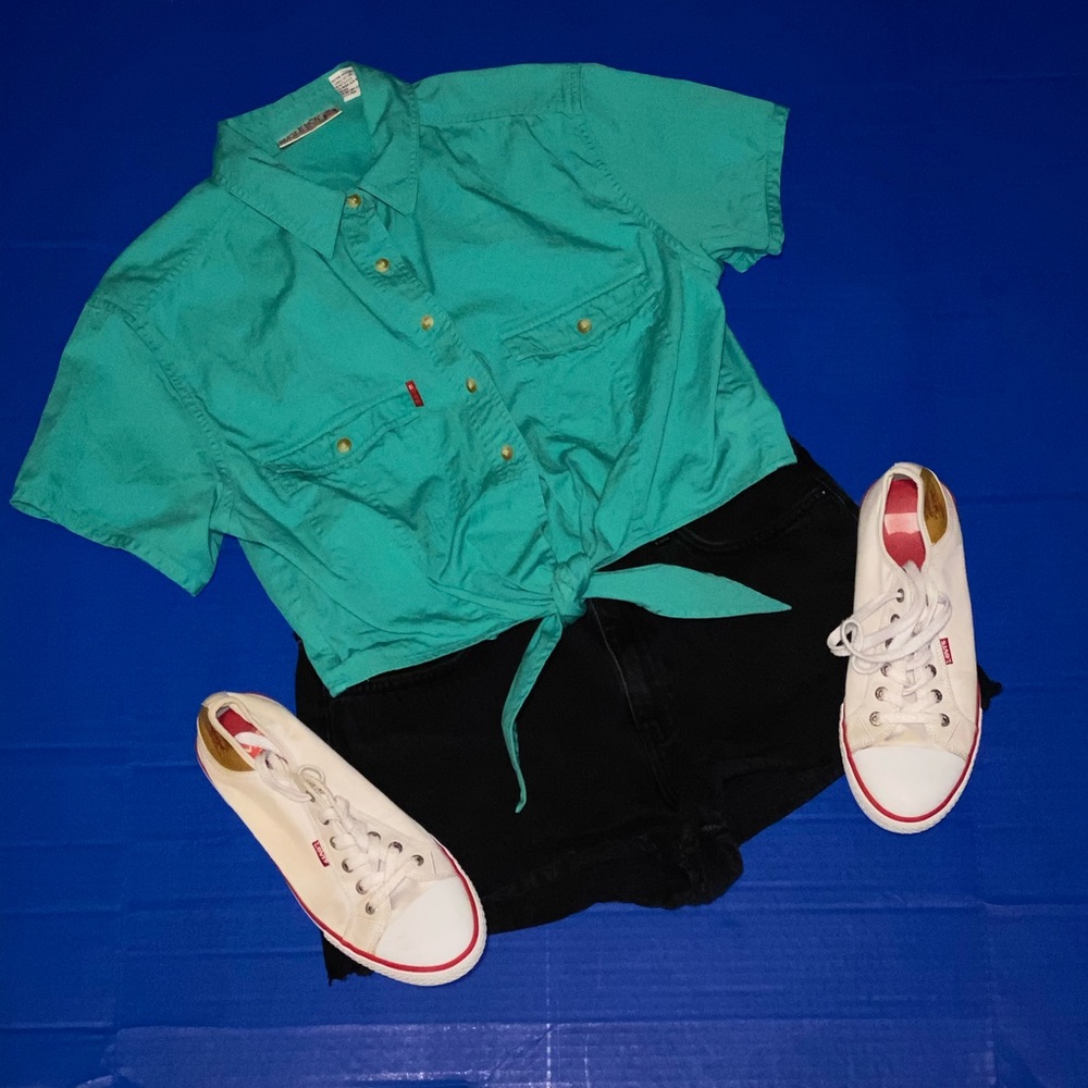 Vintage blue bbc crop top.